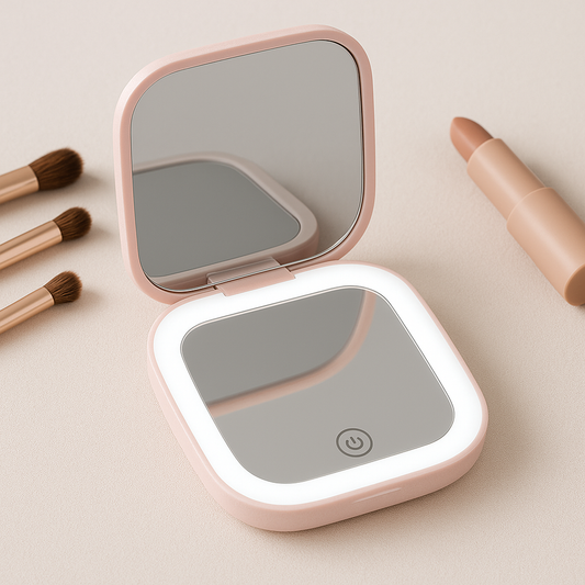 TouchMirror® – Espejo de bolsillo con luz LED recargable