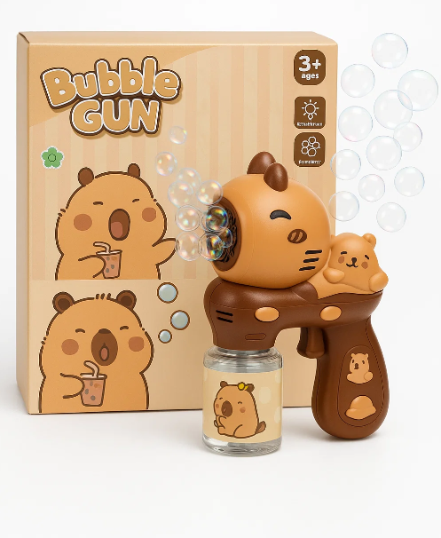 CapyBubble® – Pistola de Burbujas Oso Capibara